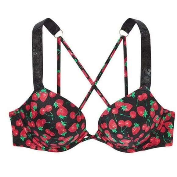 New! Victoria’s Secret shine strap bombshell bikini top strawberry 4628 - Picture 1 of 12